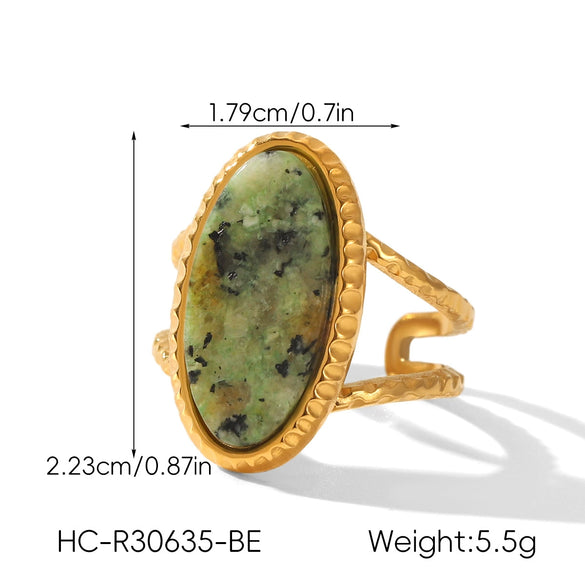 Wholesale Women's Geometric Stone Inlaid Stainless Steel Ring