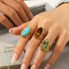 Wholesale Women's Geometric Stone Inlaid Stainless Steel Ring