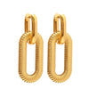 Wholesale Women's Geometric Stripe 18K Gold Plated Stainless Steel Earrings