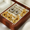 Wholesale Women's Geometric Stripe 18K Gold Plated Stainless Steel Earrings