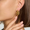 Wholesale Women's Geometric Stripe 18K Gold Plated Stainless Steel Earrings