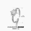 Wholesale Women's Geometric Style Adjustable Opening Titanium Steel Ring With 18K Gold Plated Electroplating