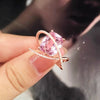 Wholesale Women's Geometric Style Copper Ring Inlaid With Zircon