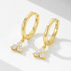 Wholesale Women's Geometric Style Diamond 925 Sterling Silver Earrings