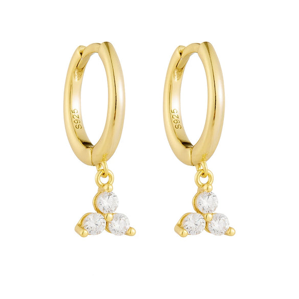 Wholesale Women's Geometric Style Diamond 925 Sterling Silver Earrings