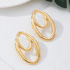 Wholesale Women's Geometric Style Electroplated Alloy Earrings With Irregular Circular Design