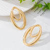 Wholesale Women's Geometric Style Electroplated Alloy Earrings With Irregular Circular Design