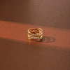 Wholesale Women's Geometric Style Electroplated Stainless Steel Cross Line Ring Jewelry Accessories