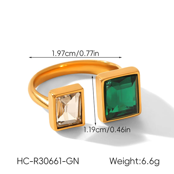 Wholesale Women's Geometric Style Electroplated Stainless Steel Zircon Rings Accessories
