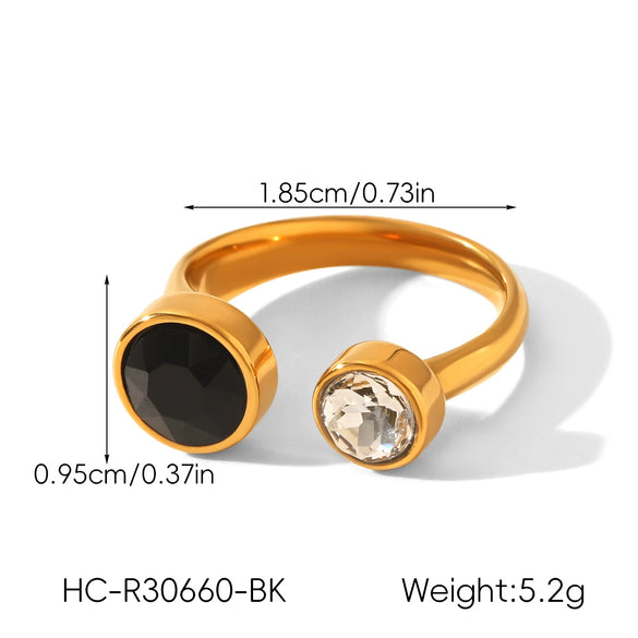 Wholesale Women's Geometric Style Electroplated Stainless Steel Zircon Rings Accessories