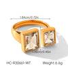 Wholesale Women's Geometric Style Electroplated Stainless Steel Zircon Rings Accessories