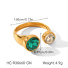 Wholesale Women's Geometric Style Electroplated Stainless Steel Zircon Rings Accessories