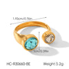 Wholesale Women's Geometric Style Electroplated Stainless Steel Zircon Rings Accessories