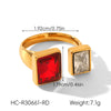 Wholesale Women's Geometric Style Electroplated Stainless Steel Zircon Rings Accessories