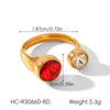 Wholesale Women's Geometric Style Electroplated Stainless Steel Zircon Rings Accessories