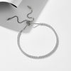 Wholesale Women's Geometric Style S925 Sterling Silver Bracelet With Single Row Full Diamond 2Mm Round Zircon Pull Adjustable