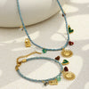 Wholesale Women's Geometric Style Stainless Steel Electroplated Woven Rope Pendant Necklace Jewelry