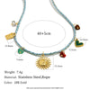 Wholesale Women's Geometric Style Stainless Steel Electroplated Woven Rope Pendant Necklace Jewelry