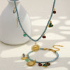 Wholesale Women's Geometric Style Stainless Steel Electroplated Woven Rope Pendant Necklace Jewelry