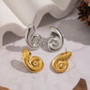 Wholesale Women's Geometric Swirl Pattern Conch Earrings Stainless Steel Vacuum Real Gold Plated In Pvd Furnace Ins Style Accessories