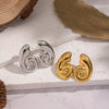 Wholesale Women's Geometric Swirl Pattern Conch Earrings Stainless Steel Vacuum Real Gold Plated In Pvd Furnace Ins Style Accessories