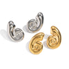 Wholesale Women's Geometric Swirl Pattern Conch Earrings Stainless Steel Vacuum Real Gold Plated In Pvd Furnace Ins Style Accessories
