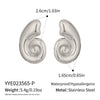 Wholesale Women's Geometric Swirl Pattern Conch Earrings Stainless Steel Vacuum Real Gold Plated In Pvd Furnace Ins Style Accessories