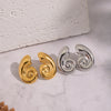 Wholesale Women's Geometric Swirl Pattern Conch Earrings Stainless Steel Vacuum Real Gold Plated In Pvd Furnace Ins Style Accessories