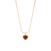Wholesale Women's Geometric Tiger Eye Stone Pendant Stainless Steel And Titanium Steel Necklace With Electroplating