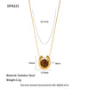 Wholesale Women's Geometric Tiger Eye Stone Pendant Stainless Steel And Titanium Steel Necklace With Electroplating