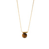 Wholesale Women's Geometric Tiger Eye Stone Pendant Stainless Steel And Titanium Steel Necklace With Electroplating