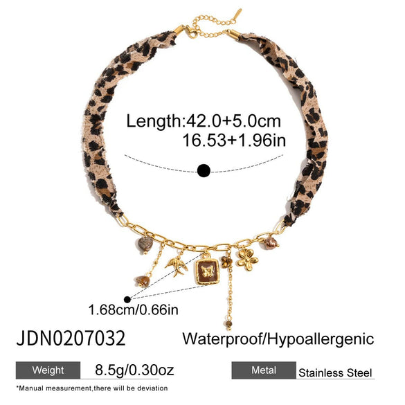 Wholesale Women's Geometric Tiger Eye Stone Stainless Steel Electroplated Necklace Jewelry