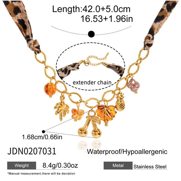 Wholesale Women's Geometric Tiger Eye Stone Stainless Steel Electroplated Necklace Jewelry
