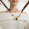 Wholesale Women's Geometric Tiger Eye Stone Stainless Steel Electroplated Necklace Jewelry