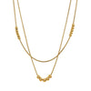 Wholesale Women's Geometric Titanium Steel And Stainless Steel Doublelayered Round Bead Electroplated Calendering Chain Necklace