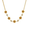 Wholesale Women's Geometric Titanium Steel And Stainless Steel Electroplated Camellia Necklace With Calendering Chain