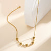 Wholesale Women's Geometric Titanium Steel And Stainless Steel Electroplated Camellia Necklace With Calendering Chain