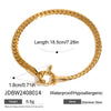 Wholesale Women's Geometric Titanium Steel And Stainless Steel Electroplated Jewelry Bracelet And Necklace Set