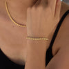 Wholesale Women's Geometric Titanium Steel And Stainless Steel Electroplated Jewelry Bracelet And Necklace Set