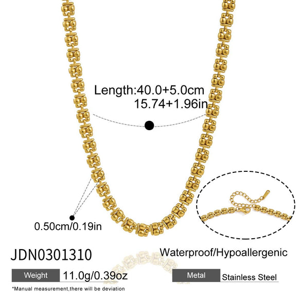 Wholesale Women's Geometric Titanium Steel And Stainless Steel Electroplated Jewelry Bracelet And Necklace Set