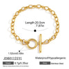 Wholesale Women's Geometric Titanium Steel And Stainless Steel Electroplated Jewelry Bracelet And Necklace Set