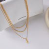 Wholesale Women's Geometric Titanium Steel And Stainless Steel Electroplated Stacked Necklace