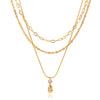 Wholesale Women's Geometric Titanium Steel And Stainless Steel Electroplated Stacked Necklace