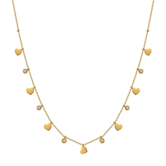 Wholesale Women's Geometric Titanium Steel And Stainless Steel Multipendant Necklace With Diamonds Electroplated Calendering Chain