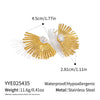 Wholesale Women's Geometric Titanium Steel And Stainless Steel Zirconinlaid Earrings With Vacuum Real Gold Plating