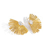 Wholesale Women's Geometric Titanium Steel And Stainless Steel Zirconinlaid Earrings With Vacuum Real Gold Plating