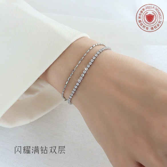 Wholesale Women's Geometric 316L Stainless Steel Electroplated Bracelet Jewelry
