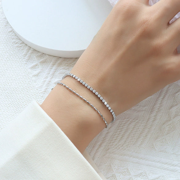 Wholesale Women's Geometric 316L Stainless Steel Electroplated Bracelet Jewelry