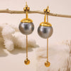 Wholesale Women's Geometric Titanium Steel Electroplated Classic Pearl Earrings