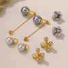 Wholesale Women's Geometric Titanium Steel Electroplated Classic Pearl Earrings